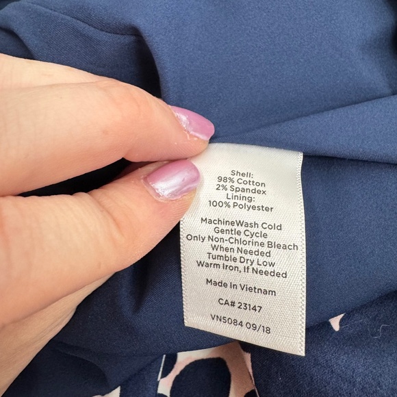 Talbots Navy And Pink Floral Pencil Skirt - Picture 6 of 6